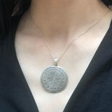 Tribal Pendant, Mandala Pendant, Round Silver Pendant, Statement Pendant, Artisan Pendant, Indian Pendant, Big Pendant, Solid Silver Pendant