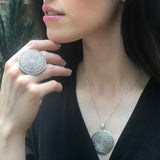 Tribal Pendant, Mandala Pendant, Round Silver Pendant, Statement Pendant, Artisan Pendant, Indian Pendant, Big Pendant, Solid Silver Pendant