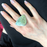 Turquoise Ring, Natural Turquoise, Triangle Ring, Statement Ring, December Birthstone, Arizona Turquoise, Large Turquoise Ring, Turquoise