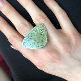 Turquoise Ring, Natural Turquoise, Triangle Ring, Statement Ring, December Birthstone, Arizona Turquoise, Large Turquoise Ring, Turquoise