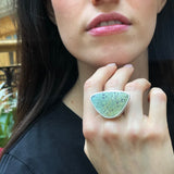 Turquoise Ring, Natural Turquoise, Triangle Ring, Statement Ring, December Birthstone, Arizona Turquoise, Large Turquoise Ring, Turquoise