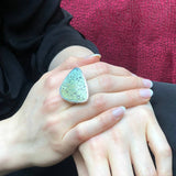 Turquoise Ring, Natural Turquoise, Triangle Ring, Statement Ring, December Birthstone, Arizona Turquoise, Large Turquoise Ring, Turquoise