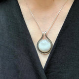 Moonstone Necklace, Natural Moonstone Pendant, June Birthstone, Round Statement Necklace, Large Moonstone Necklace, For Her, Rare By Adina