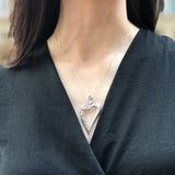 Silver Heart Pendant, Solid Silver Pendant, Long Pendant, Statement Pendant, Big Heart Pendant, Artistic Pendant, Artisan Heart, Love Symbol