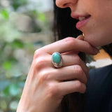 Large Emerald Ring, Natural Emerald Ring, Statement Ring, May Birthstone, Vintage Ring, Green Eye Ring, Chunky Ring, Oval Ring, Silver Ring