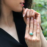 Large Emerald Ring, Natural Emerald Ring, Statement Ring, May Birthstone, Vintage Ring, Green Eye Ring, Chunky Ring, Oval Ring, Silver Ring