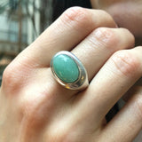 Large Emerald Ring, Natural Emerald Ring, Statement Ring, May Birthstone, Vintage Ring, Green Eye Ring, Chunky Ring, Oval Ring, Silver Ring