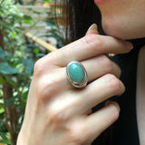Large Emerald Ring, Natural Emerald Ring, Statement Ring, May Birthstone, Vintage Ring, Green Eye Ring, Chunky Ring, Oval Ring, Silver Ring