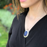 Sodalite Pendant, Natural Sodalite, Statement Pendant, Large Sodalite Pendant, Blue Sodalite, Victorian Pendant, Statement Necklace,Sodalite