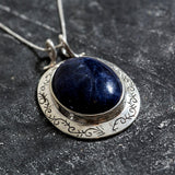 Sodalite Pendant, Natural Sodalite, Statement Pendant, Large Sodalite Pendant, Blue Sodalite, Victorian Pendant, Statement Necklace,Sodalite