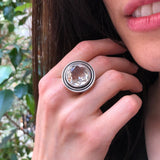 Topaz Ring, White Topaz Ring, Natural White Topaz, December Birthstone, Round Silver Ring, Vintage Ring, White Diamond Ring, 925 Silver Ring