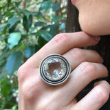 Topaz Ring, White Topaz Ring, Natural White Topaz, December Birthstone, Round Silver Ring, Vintage Ring, White Diamond Ring, 925 Silver Ring