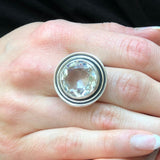 Topaz Ring, White Topaz Ring, Natural White Topaz, December Birthstone, Round Silver Ring, Vintage Ring, White Diamond Ring, 925 Silver Ring