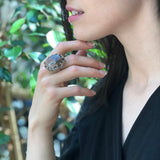 Smoky Topaz Ring, Natural Smoky Topaz, December Ring, Huge Oval Ring, Topaz Ring, Chunky Ring, Vintage Oval Ring, Tall Ring, 925 Silver Ring