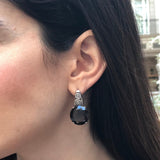 Smoky Topaz Earrings, Topaz Earrings, Smoky Topaz, December Earrings, Tribal Earrings, Smoky Earrings, Vintage Earrings, Large Gem Earrings