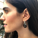 Smoky Topaz Earrings, Topaz Earrings, Smoky Topaz, December Earrings, Tribal Earrings, Smoky Earrings, Vintage Earrings, Large Gem Earrings