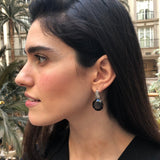 Smoky Topaz Earrings, Topaz Earrings, Smoky Topaz, December Earrings, Tribal Earrings, Smoky Earrings, Vintage Earrings, Large Gem Earrings