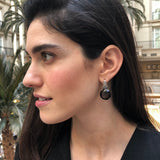 Smoky Topaz Earrings, Topaz Earrings, Smoky Topaz, December Earrings, Tribal Earrings, Smoky Earrings, Vintage Earrings, Large Gem Earrings
