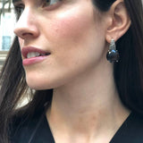 Smoky Topaz Earrings, Topaz Earrings, Smoky Topaz, December Earrings, Tribal Earrings, Smoky Earrings, Vintage Earrings, Large Gem Earrings