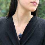 Sodalite Pendant, Natural Sodalite Necklace, Blue Oval Pendant, Nordic Pendant, Blue Stone Pendant, Silver Oval Necklace, Rare by Adina