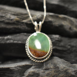 Chrysoprase Pendant, Natural Chrysoprase Necklace, Matrix Chrysoprase Pendant, Chrysoprase Silver Pendant, Gift for Her, Rare by Adina