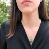Chrysoprase Pendant, Natural Chrysoprase Necklace, Matrix Chrysoprase Pendant, Chrysoprase Silver Pendant, Gift for Her, Rare by Adina