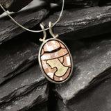 Mosaic Pendant, Natural Shell Pearl, Lady Pendant, Mother of Pearls Pendant, Silver Oval Pendant, Artistic Pendant, Rare by Adina