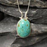 Chrysocolla Necklace, Natural Chrysocolla Pendant, Large Blue Pendant, Statement Necklace, Solitaire Chrysocolla Pendant, Blue Gem Necklace