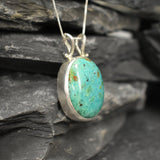 Chrysocolla Necklace, Natural Chrysocolla Pendant, Large Blue Pendant, Statement Necklace, Solitaire Chrysocolla Pendant, Blue Gem Necklace