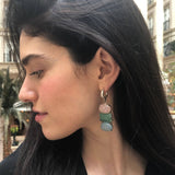 Bohemian Earrings, Multistone Earrings, Heavy Earrings, Long Earrings, Statement Earrings, Solid Silver Earrings, Rose Quartz, Aquamarine