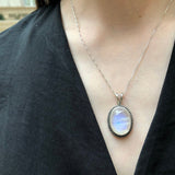 Moonstone Pendant, Natural Moonstone Pendant, Rainbow Moonstone Pendant, Rainbow Moonstone, Blue Moonstone Pendant, Blue Moonstone, Silver