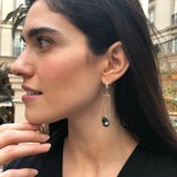 Long Diamond Earrings, Created Green Diamond, Long Green Earrings, Designer Earrings, Stunning Earrings, Statement Earrings, Silver Earrings