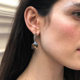 Drop Topaz Earrings, Natural Smoky Topaz, Long Round Earrings, Brown Topaz Earrings, December Birthstone, Statement Earrings, Adina Stone