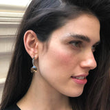 Drop Topaz Earrings, Natural Smoky Topaz, Long Round Earrings, Brown Topaz Earrings, December Birthstone, Statement Earrings, Adina Stone