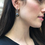 Drop Topaz Earrings, Natural Smoky Topaz, Long Round Earrings, Brown Topaz Earrings, December Birthstone, Statement Earrings, Adina Stone