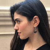 Drop Topaz Earrings, Natural Smoky Topaz, Long Round Earrings, Brown Topaz Earrings, December Birthstone, Statement Earrings, Adina Stone