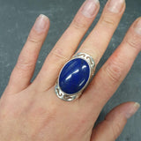 Green Agate Ring, Large Green Ring, Natural Green Agate, Green Oval Ring, Statement Ring, Artisan Ring, Vintage Ring, Solid Silver Ring