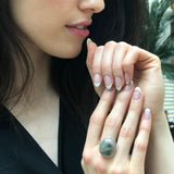 Antique Ring, Ocean Jasper Ring, Vintage Ring, Natural Jasper Ring, Large Stone Ring, Large Green Ring, Unique Stone Ring, Solid Silver Ring