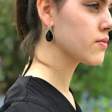 Obsidian Earrings, Natural Obsidian, Teardrop Earrings, Black Teardrop Earrings, Volcanic Stone, Black Obsidian Earrings, Silver Earrings
