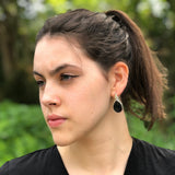 Obsidian Earrings, Natural Obsidian, Teardrop Earrings, Black Teardrop Earrings, Volcanic Stone, Black Obsidian Earrings, Silver Earrings
