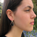 Obsidian Earrings, Natural Obsidian, Teardrop Earrings, Black Teardrop Earrings, Volcanic Stone, Black Obsidian Earrings, Silver Earrings