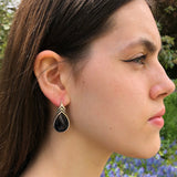 Obsidian Earrings, Natural Obsidian, Teardrop Earrings, Black Teardrop Earrings, Volcanic Stone, Black Obsidian Earrings, Silver Earrings
