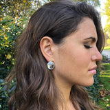 Topaz Earrings, Large Stud Earrings, Natural Topaz, White Topaz, December Birthstone, Statement Earrings, Vintage Earrings, Large Earrings