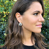 Topaz Earrings, Large Stud Earrings, Natural Topaz, White Topaz, December Birthstone, Statement Earrings, Vintage Earrings, Large Earrings
