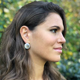 Topaz Earrings, Large Stud Earrings, Natural Topaz, White Topaz, December Birthstone, Statement Earrings, Vintage Earrings, Large Earrings