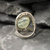 Prehnite Ring, Natural Prehnite, May Birthstone, Tribal Ring, Statement Ring, Massive Ring, Heavy Ring, Big Green Ring, Solid Silver Ring