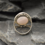 Large Pink Ring, Natural Rose Quartz, Pink Statement Ring, January Birthstone Ring, Pink Cocktail Ring, Pink Vintage Ring, Rare By Adina