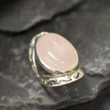Large Pink Ring, Natural Rose Quartz, Pink Statement Ring, January Birthstone Ring, Pink Cocktail Ring, Pink Vintage Ring, Rare By Adina