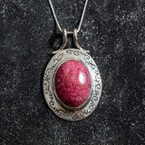 Rhodochrosite Pendant, Natural Rhodochrosite, Statement Pendant, Large Unique Pendant, Large Pendant, Birthstone Pendants, Victorian Pendant