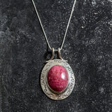 Rhodochrosite Pendant, Natural Rhodochrosite, Statement Pendant, Large Unique Pendant, Large Pendant, Birthstone Pendants, Victorian Pendant